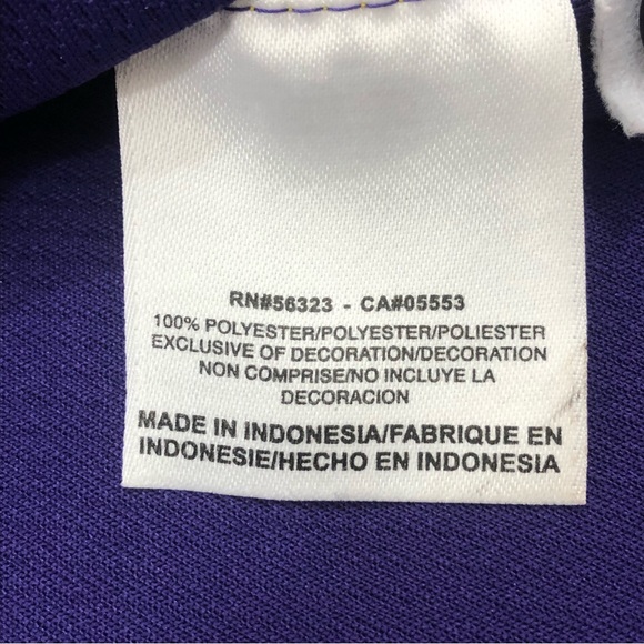 Nike Dri Fit LSU Louisiana Tigers NCAA Football Purple Golf Polo Shirt Mens XL. - Picture 7 of 8
